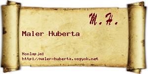 Maler Huberta névjegykártya